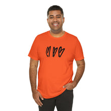 Load image into Gallery viewer, Three Crooked Hearts Unisex Short Sleeve T-Shirt