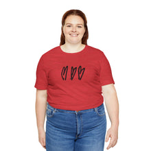 Load image into Gallery viewer, Three Crooked Hearts Short Sleeve T-Shirt