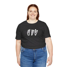 Load image into Gallery viewer, Three Crooked Hearts Short Sleeve T-Shirt