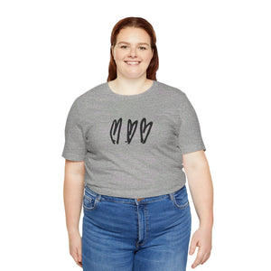 Three Crooked Hearts Short Sleeve T-Shirt