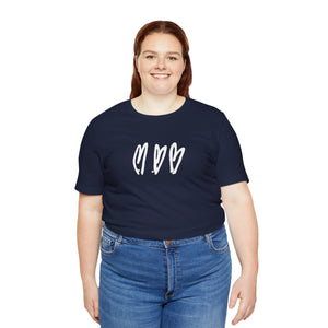 Three Crooked Hearts Short Sleeve T-Shirt