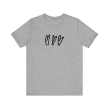 Load image into Gallery viewer, Three Crooked Hearts Short Sleeve T-Shirt