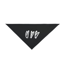 Load image into Gallery viewer, Three Crooked Hearts Dog Bandana (Black)