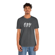 Load image into Gallery viewer, Three Crooked Hearts Short Sleeve T-Shirt