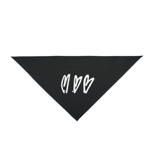 Load image into Gallery viewer, Three Crooked Hearts Dog Bandana (Black)