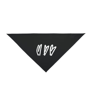 Three Crooked Hearts Dog Bandana (Black)