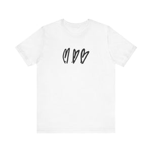 Three Crooked Hearts Short Sleeve T-Shirt