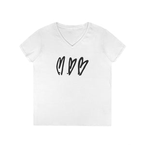 Three Crooked Hearts Ladies V-Neck Tee