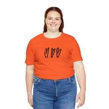 Load image into Gallery viewer, Three Crooked Hearts Short Sleeve T-Shirt