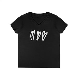Three Crooked Hearts Ladies V-Neck Tee