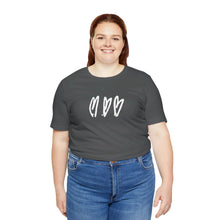 Load image into Gallery viewer, Three Crooked Hearts Short Sleeve T-Shirt