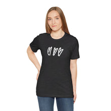 Load image into Gallery viewer, Three Crooked Hearts Short Sleeve T-Shirt