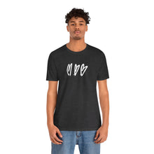 Load image into Gallery viewer, Three Crooked Hearts Short Sleeve T-Shirt