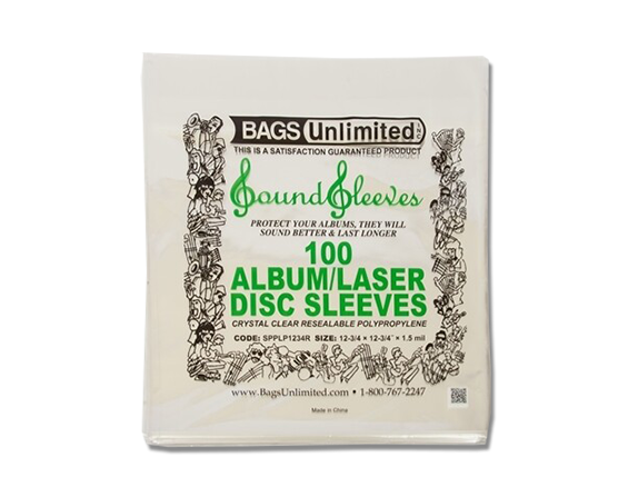 Bags Unlimited 12-Inch Clear Resealable Vinyl Record Jacket (100ct)