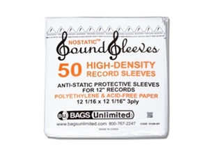 Bags Unlimited 12-Inch White Vinyl Record Inner Sleeve (50ct)