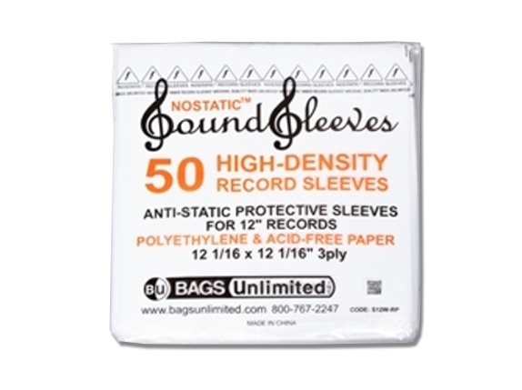 Bags Unlimited 12-Inch White Vinyl Record Inner Sleeve (50ct)
