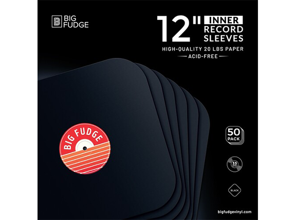 Big Fudge Black 12-Inch Round Corner Inner Record Sleeves (50 ct.)