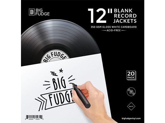 Big Fudge White 12-Inch Vinyl LP Blank Record Jackets (20 ct.)