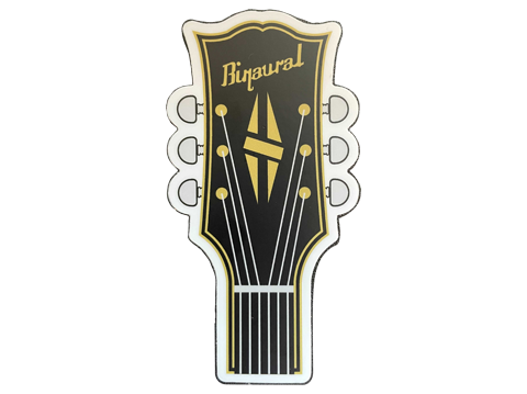 Binaural Records - Guitar Headstock Die Cut Sticker